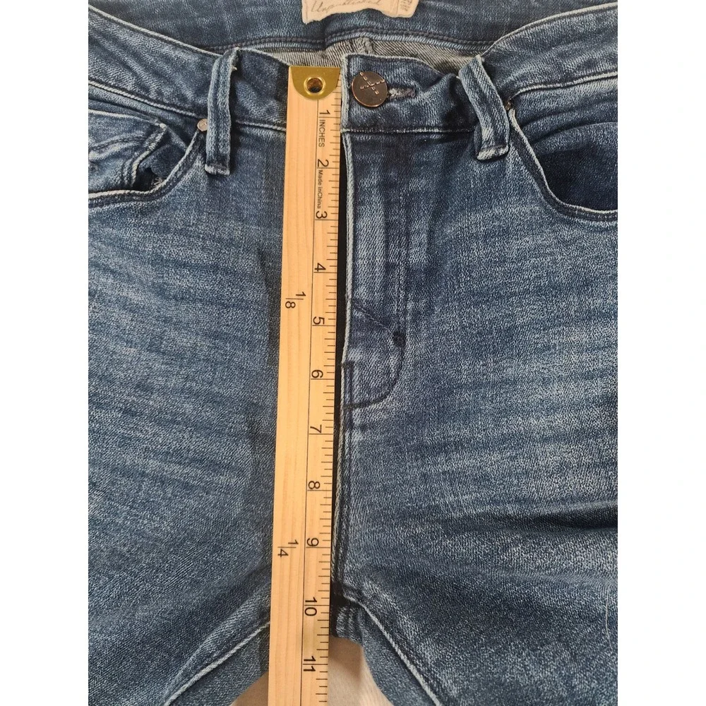 Anthropologie Unpublished Flare Jeans Women 29 Mid Rise Raw Hem Stretch‎ Retro